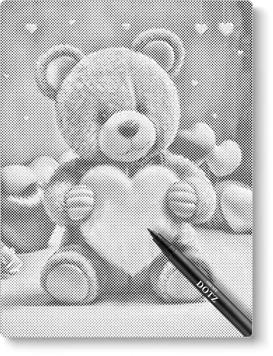 Teddybeer | Stippelschilderij | 50x60cm  Meest gekozen | Dot painting | Oh My Dotz | One color dots | Diamond painting & Schilderen op nummer alternatief | Cadeau